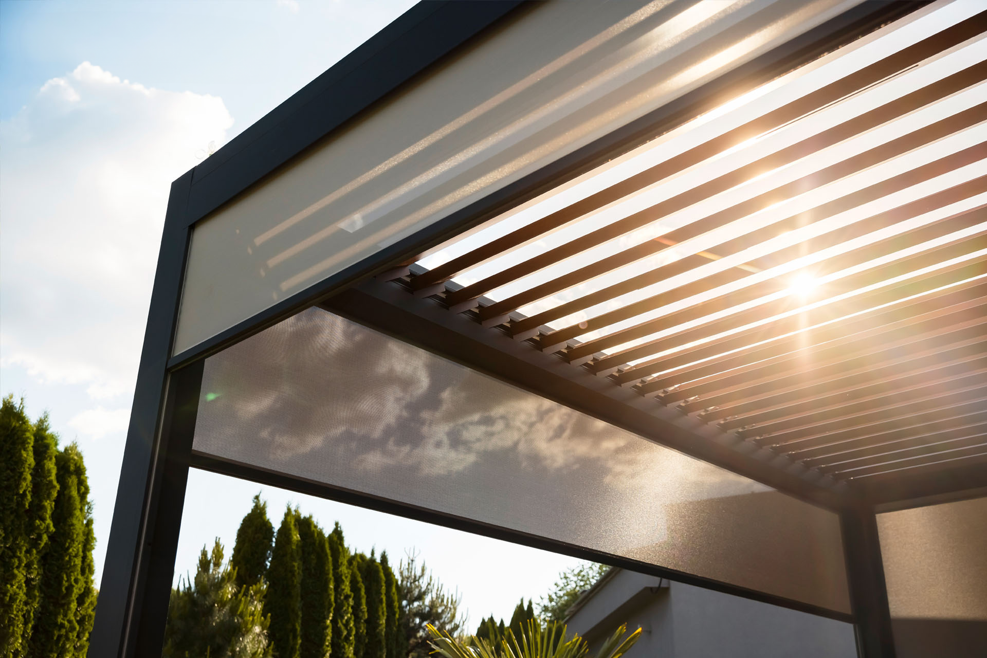 pergola med lameller