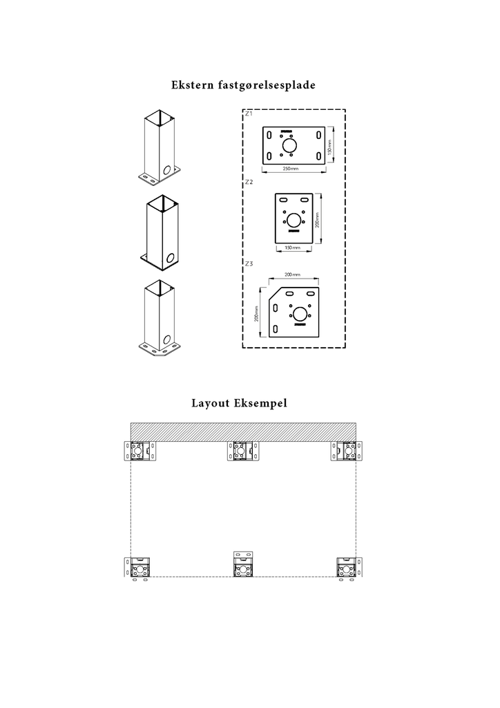 Ekstern fastgørelsesplade