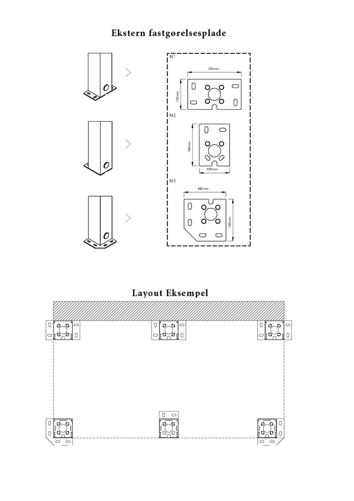 Ekstern fastgørelsesplade
