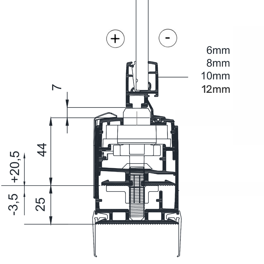 Bundprofil: TP - H69mm., B54mm.