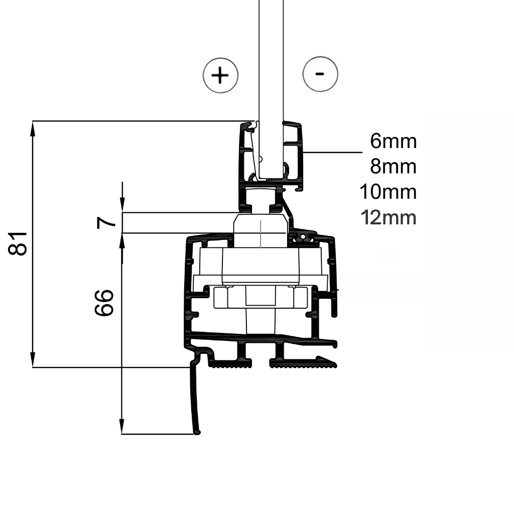 Bundprofil: FP - H66mm., - B50mm.