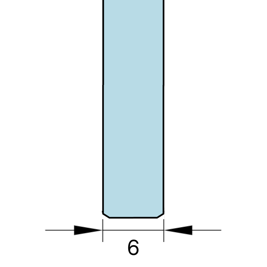 Glastykkelse: 6 mm. hærdet glas