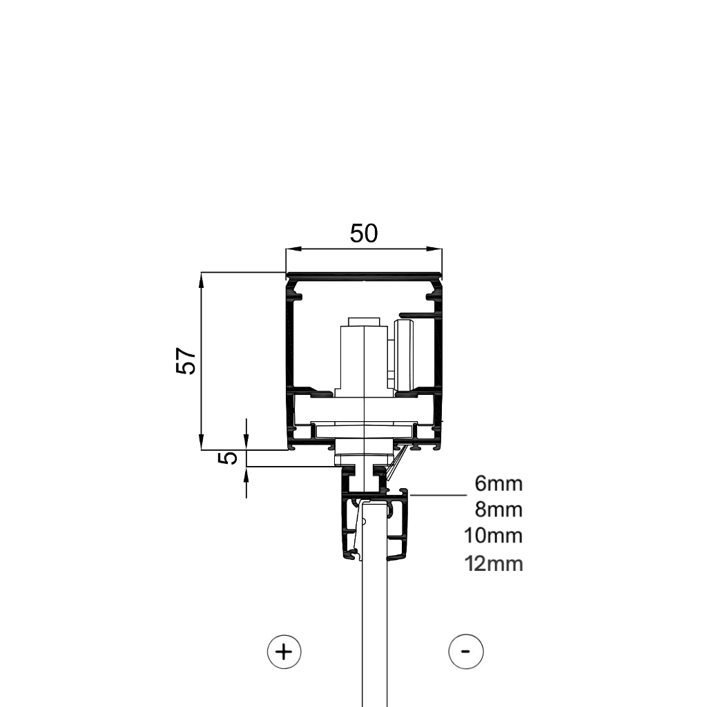 Topprofil: NTP - H57mm. B50mm