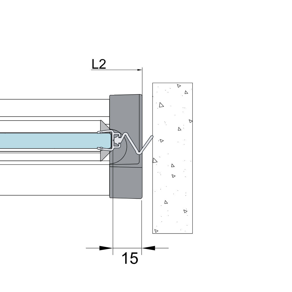 Højre vægliste: Aluminium